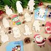 24 Sets Christmas Crafts for Kids Santa Claus Snowman Elf Party Favors Reindeer Wooden Painting Craft Kits Christmas Party Activities for Kids Winter Craft Supplies Merry Xmas Cards Birthday Gift Bulk view 4