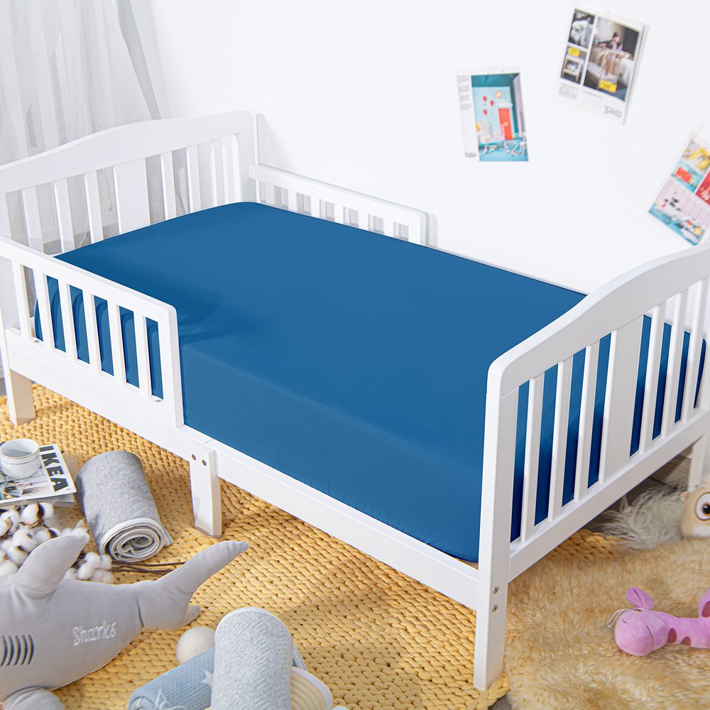 100% Brushed Microfiber Fitted Crib Sheet 2 Pack Super Soft and Cozy 28x52 Baby Sheet for Standard Crib and Toddler Mattress, Boys, Girls, Unisex, Royal Blue