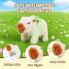Electronic Walking Capybara, Interactive Stuffed Animal Capybara Plush Toys with Removable Turtle Backpack, Little Cute Capibara Stuffed Animals Toy with Sounds Birthday Gifts for Girls Boys, Yellow view 2