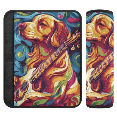 Dog Art Music Play 2 Pack seat Belt Padded Cover Stop seat Belt Cutting into Neck for Auto funda para cinturn de carro