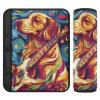 Dog Art Music Play 2 Pack seat Belt Padded Cover Stop seat Belt Cutting into Neck for Auto funda para cinturn de carro view 1