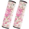 Stripe Peach Gold Floral 2 Pack seat Belt Cover pad Release Stress to Your Neck and Shoulders for Bag forro para cinturon de seguridad view 2