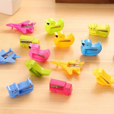 Cartoon Animal Design HB Pencils with Erasers, 19cm, Multicolour Striped Pattern, Ages 3+, Pack of 1 (Cartoon pencil sharpener*10)