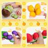 Baby Toys for 6-36 Months,Montessori Toy with Musical Feature, Cutting Plush Fruits Play Food with Rattle,Squeaker,Beeps,Textures Crinkle Tissues,Christmas Baby Gifts for 1 Year Old Toddler Boy Girl view 3