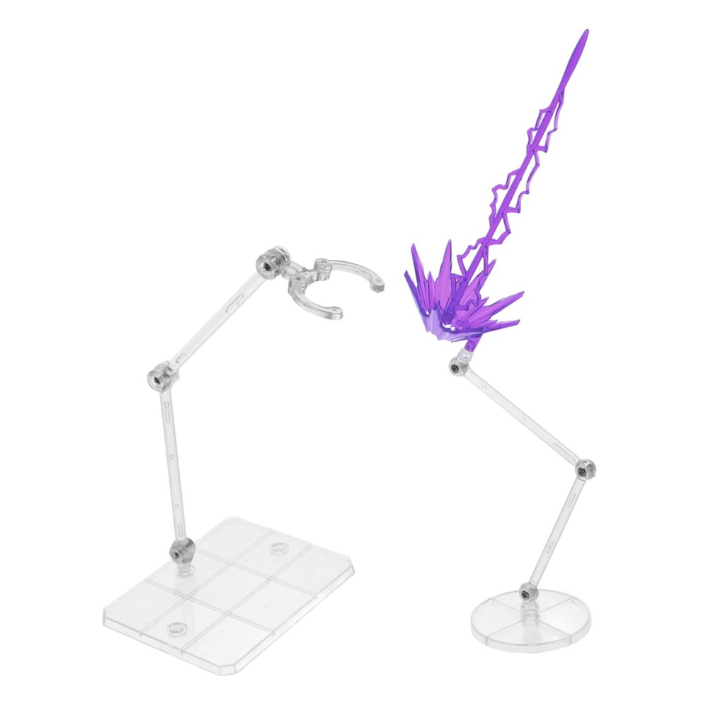 Abaodam Energy Action Figure Display Stand with Purple Effect Doll Model Support Base with Brackets Minimalist Design for Anime Figures and Scale Accessories Portable Doll Rack for Shelf