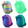 JOYIN 4 Pcs 3D Printed Dragon Eggs with Laser Dragon, Cool Articulated Toys for Kids Christmas Stuffers Party Favors, Fidget Toy Classroom Prize Gifts for Boys Teen Girls (Purple+Blue+Rainbow+Glow) view 1