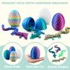 JOYIN 4 Pcs 3D Printed Dragon Eggs with Laser Dragon, Cool Articulated Toys for Kids Christmas Stuffers Party Favors, Fidget Toy Classroom Prize Gifts for Boys Teen Girls (Purple+Blue+Rainbow+Glow) view 2