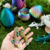 JOYIN 4 Pcs 3D Printed Dragon Eggs with Laser Dragon, Cool Articulated Toys for Kids Christmas Stuffers Party Favors, Fidget Toy Classroom Prize Gifts for Boys Teen Girls (Purple+Blue+Rainbow+Glow) view 3