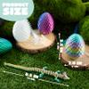 JOYIN 4 Pcs 3D Printed Dragon Eggs with Laser Dragon, Cool Articulated Toys for Kids Christmas Stuffers Party Favors, Fidget Toy Classroom Prize Gifts for Boys Teen Girls (Purple+Blue+Rainbow+Glow) view 4