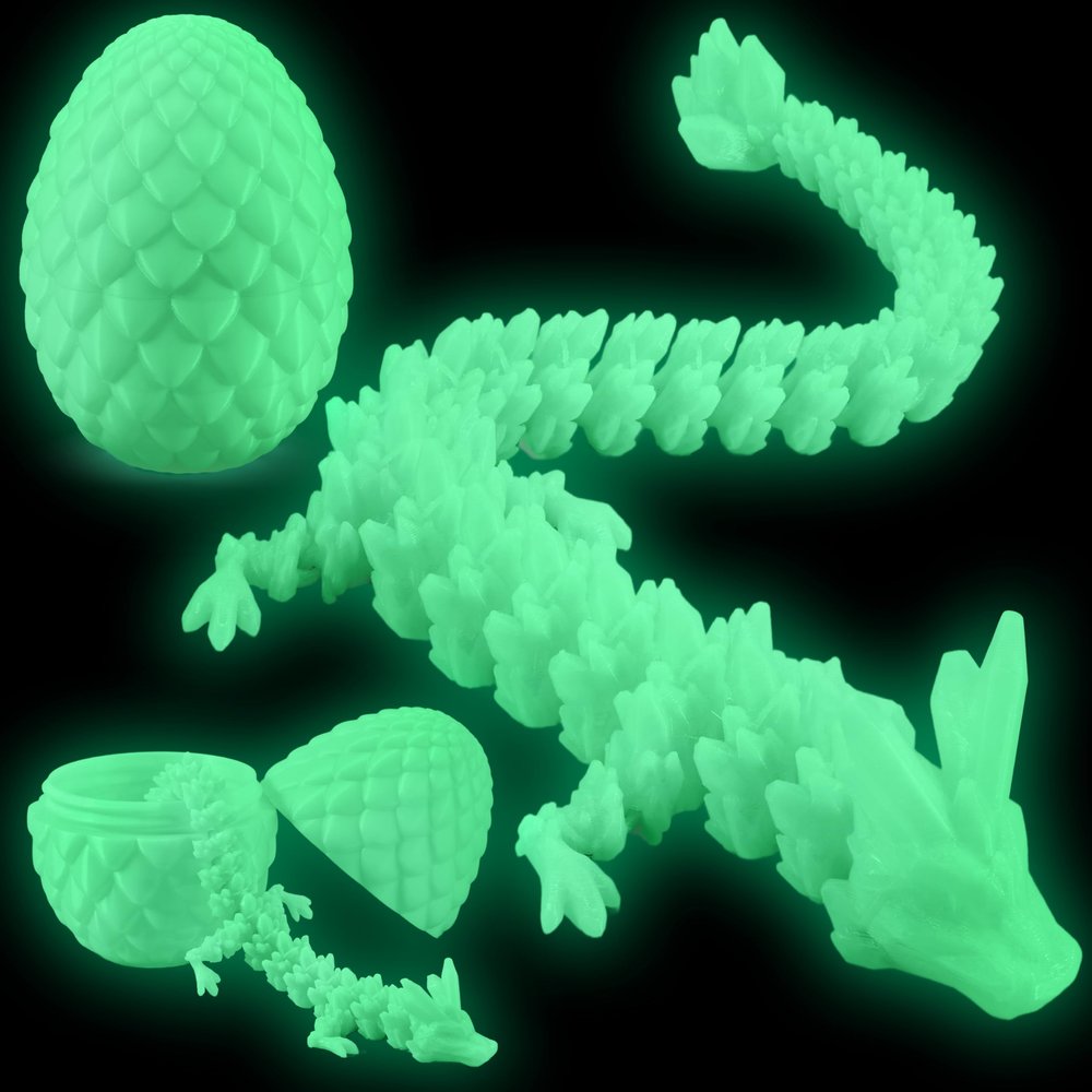 JOYIN 3D Printed Dragon Egg with 12" Laser Glow Dragon Inside, Magic Articulated Toys, Cool 3D Fidget Toy, Easter Stuffers Party Favors for Boys Teen Girls, Classroom Prize Supplies Gifts