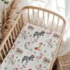 Cute Christmas Animals Fitted Crib Sheet for Baby Girls Boys 28"x52" Elephant Giraffe Flamingo Zebra Sloth Hippo Candy Gift Fir Santa Hat Fitted Crib Mattress Cover Zoo Safari Crib Sheets view 1