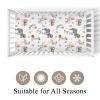 Cute Christmas Animals Fitted Crib Sheet for Baby Girls Boys 28"x52" Elephant Giraffe Flamingo Zebra Sloth Hippo Candy Gift Fir Santa Hat Fitted Crib Mattress Cover Zoo Safari Crib Sheets view 2