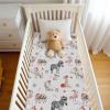 Cute Christmas Animals Fitted Crib Sheet for Baby Girls Boys 28"x52" Elephant Giraffe Flamingo Zebra Sloth Hippo Candy Gift Fir Santa Hat Fitted Crib Mattress Cover Zoo Safari Crib Sheets view 4