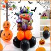 10pcs 12inch Black Orange Latex Balloon Party Theme Halloween Balloons Decor for Baby Shower Wedding Anniversary Halloween Baby Birthday Party Decorations (cute house) view 1