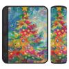 Colorful Christmas Tree 2 pcs car Seats Strap Covers Stop seat Belt Cutting into Neck for Auto forro para cinturon de seguridad view 1