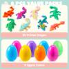 JOYIN 8 Pcs Prefilled Easter Eggs with 3D Printed Dragons Inside, Articulated Dragon Toys, Fantasy Fidget Toy, Basket Stuffers for Kids Party Favors, Easter Egg Hunt, Classroom Prize Supplies Gifts view 3