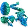JOYIN 3D Printed Dragon Egg with 12" Laser Blue-Green Dragon Inside, Magic Articulated Toys, Cool 3D Fidget Toy, Easter Stuffers Party Favors for Boys Teen Girls, Classroom Prize Supplies Gifts view 1