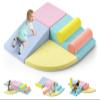 Lischwert Foam Climbing Blocks for Toddlers 1-3, 6pcs Soft Play Set with Crawling Exploration Toys, Indoor Outdoor Infant Safe Blocks for Baby Gym Toddler Playground (Pastel) view 1
