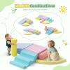 Lischwert Foam Climbing Blocks for Toddlers 1-3, 6pcs Soft Play Set with Crawling Exploration Toys, Indoor Outdoor Infant Safe Blocks for Baby Gym Toddler Playground (Pastel) view 2