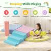 Lischwert Foam Climbing Blocks for Toddlers 1-3, 6pcs Soft Play Set with Crawling Exploration Toys, Indoor Outdoor Infant Safe Blocks for Baby Gym Toddler Playground (Pastel) view 3