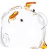 Abaodam Transparent Piggy Bank with Gold Ears Glass Coin Storage Box for Desktop Money Box with Flat Base Practical Gift to Cultivate Financial Skills Easy to Clean Decorative Coin Jar view 2