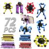 72 PCS Valentines Day Gift for Kids Fidget Toys Bulk Transformable Fidget Spinner for Kids and Adults, Stress Relief Sensory Toy Robot Spinner Toy for Valentines Day Gifts Easter Basket Stuffers view 1