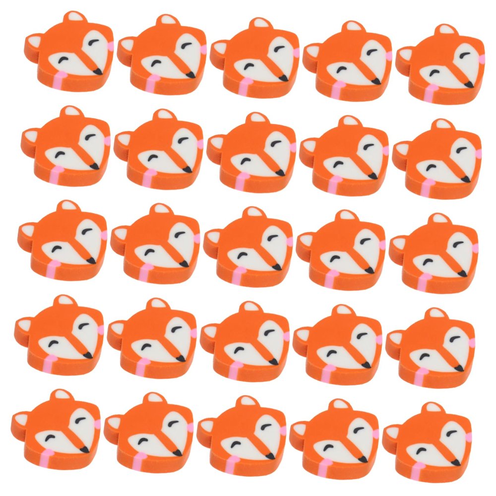 Abaodam 50pcs Portable Fox Erasers for Artists TPR Material Pencil Drawing Eraser Bulk Stationery Students Party Favors and Classroom Use