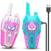 Rechargeable Walkie Talkies Toys for Girls, Xmas Gifts for Girls Ages 3 4 5 6 7 8 9 10 Kids Walkie Talkies 2 Pack Outdoor Hiking Toy for 5-7 Year Old Girl Birthday Gift 2 Way Radio for Kids view 1