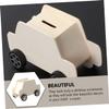 Abaodam 6Pcs DIY Wooden Car Shaped Coin Storage Boxes Craft Money Saving Banks for Home Decoration and Gift Unfinished Wooden Change Containers for Painting and Assembly view 3