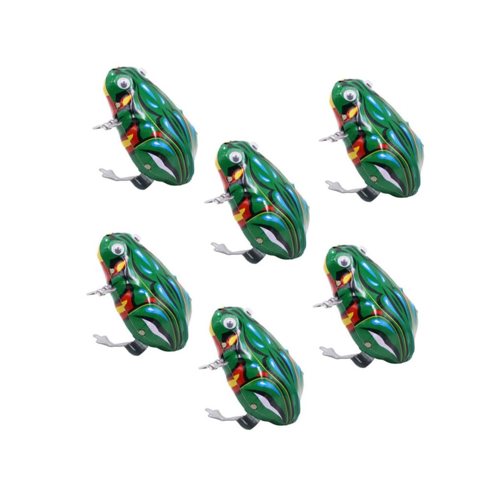 Abaodam 6pcs Wind Up Animal Clockwork Frog for Educational Cartoon Playthings Easy to Hold Green Windup for Boys and Safe and Stable Fun Decor