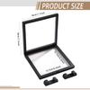 3PCS 3D Transparent Floating Frame with Stand, Challenge Coin Display Holder, Floating Display Case for Jewelry, Medals, Specimens, Small Items, Fossils Rocks,7.1 x 7.1 inch view 3