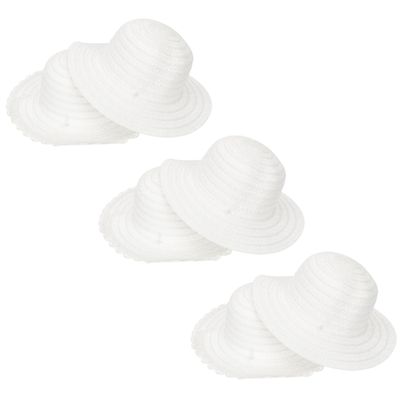 ABOOFAN 6Pcs DIY Creative Painting Straw Hats for Ages Hand Painted Craft Supplies for Parent Activities Party Hats for Dancing and Art Projects