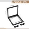 3PCS 3D Transparent Floating Frame with Stand, Challenge Coin Display Holder, Floating Display Case for Jewelry, Medals, Specimens, Small Items, Fossils Rocks,6.3 x 6.3 inch view 2