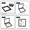 3PCS 3D Transparent Floating Frame with Stand, Challenge Coin Display Holder, Floating Display Case for Jewelry, Medals, Specimens, Small Items, Fossils Rocks,6.3 x 6.3 inch view 3