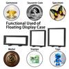 3PCS 3D Transparent Floating Frame with Stand, Challenge Coin Display Holder, Floating Display Case for Jewelry, Medals, Specimens, Small Items, Fossils Rocks,6.3 x 6.3 inch view 4
