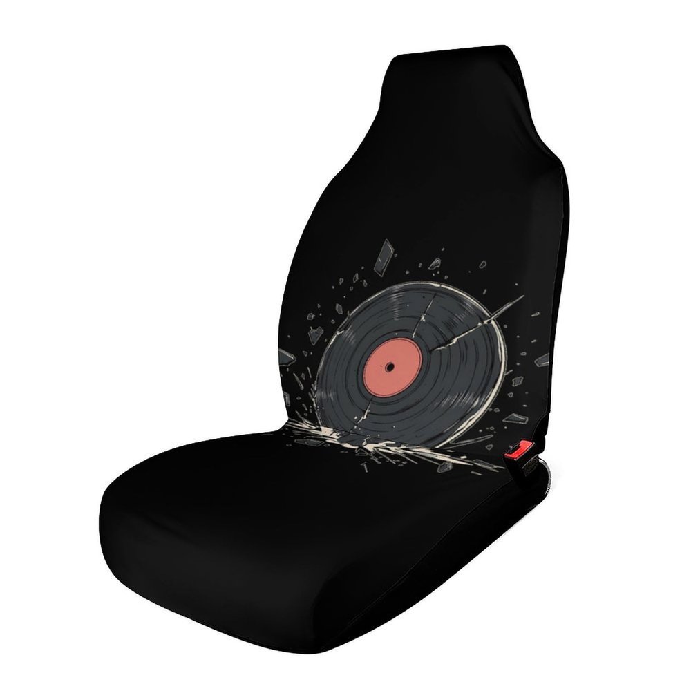 Broken Vinyl Record Universal Car Seat Covers Front Seats Protector for Women Men 1PCS