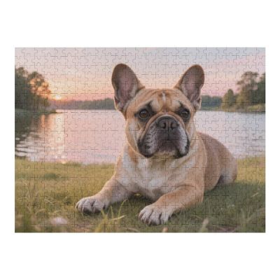 French Bulldog Wooden Jigsaw Puzzle 500 Pieces Charming Animal Wooden Puzzle for Adults Featuring Sweet French Bulldog Artwork