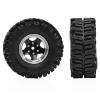 4Pcs 1.3" Beadlock Wheels and Tires Compatible with 1/18 TRX4M SCX24 FMS Ascent-18 RC Crawler Car, 64mm*26mm (Black) view 2