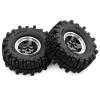 4Pcs 1.3" Beadlock Wheels and Tires Compatible with 1/18 TRX4M SCX24 FMS Ascent-18 RC Crawler Car, 64mm*26mm (Black) view 3