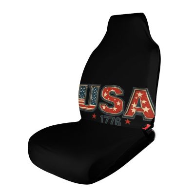 4th of July USA 1776 Universal Car Seat Covers Front Seats Protector for Women Men 1PCS