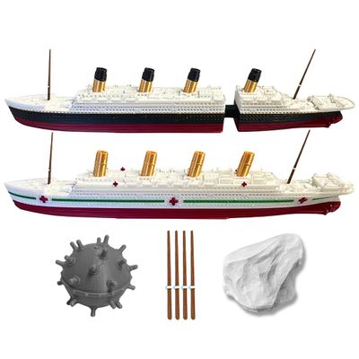 2-Pack Split Titanic Model Ship & Britannic 1 Ft Long Assembled Titanic Toys For Kids, Historically Accurate Titanic Toy, Titanic Ship, Titanic Cake Topper, Titanic Break-Apart