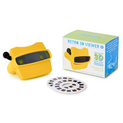 Two's Company Retro Viewer with 2 Film Reels, 5.25-Inch, Plastic, Yellow