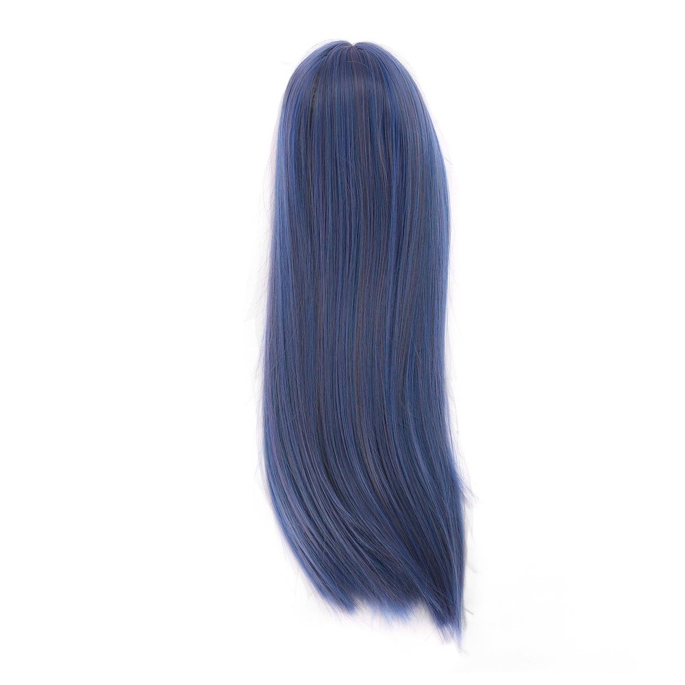 1/4 Doll Wig Soft High Temperature Silk Long Straight Hair DIY Styling Ball Jointed Doll Wig for 7 to 8in Dolls Collection Holiday Gift (Blue)