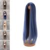 1/4 Doll Wig Soft High Temperature Silk Long Straight Hair DIY Styling Ball Jointed Doll Wig for 7 to 8in Dolls Collection Holiday Gift (Blue) view 2