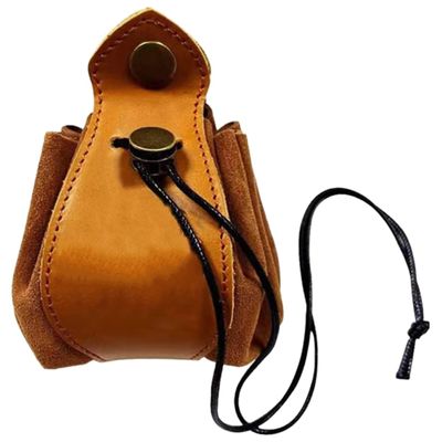 Beaupretty Small Vintage PU Dice Pouch with Drawstring Closure Wear Dice Storage Bag for Rpg Board Games Jewelry Cards Coins and Small Items Portable and Easy to Clean in Deep Brown