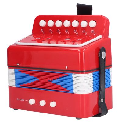Focket Kids Accordion, 7 Keys ABS Plastic Canvas Bellows Lightweight Musical Instrument with Mini Keyboard for Ages 5 and Above
