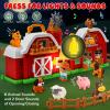 15-Piece Upgraded Farm Animal Big Barn Playset Gifts for Toddlers Christmas|Montessori Learning Toys for 18 Months Olds Girls Boys|Pretend Interactive Animal with Tractor Birthday Gifts for 2 Years view 4