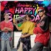 Avezano Neon Happy Birthday Banner Graffiti Happy Birthday Party Backdrop Decorations Glow in The Dark Background Colorful Graffiti Splash Paint Banner Supplies (8x6ft) view 3