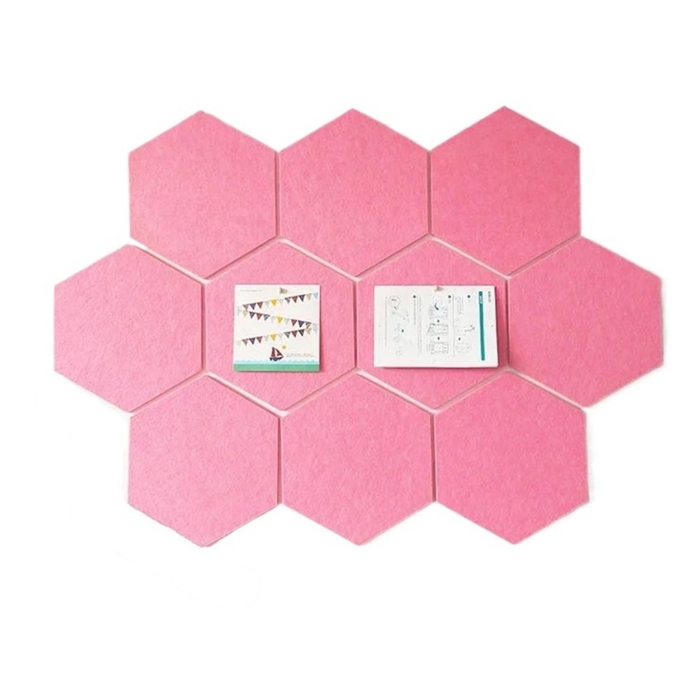 SRJUSV Felt Board 10 Pcs Creative Felt Board Decorative Felt Cork Board for Living Room Photo Display Felt Pin Board(Pink)