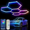 25Pack RGB Hexagon led Garage Lights,RGB 5Hexagon Light with Multi Color,Dimmable&Speed Adjustable RGB Hex Wall Lights,DIY Design for Remote Control & Smart App Control Music Modes view 1